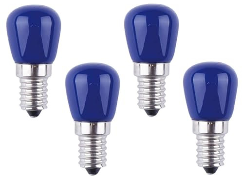 Jiotouhu E14 LED Glühbirne 220V Kühlschrank Birnen Ersatz für Appliance Kühlschrank Dunstabzugshaube, Blau (4er Pack)