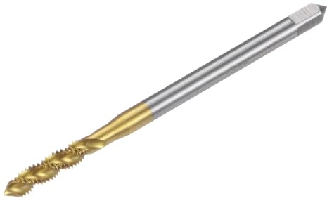 sourcing map Metrische Spiralnut-Gewindebohrer, M6 x 1 H2-Gewinde, 100 mm, extra langer Gewindebohrer, Titanbeschichtete Maschinengewindewerkzeuge für maschinelle Reparatur