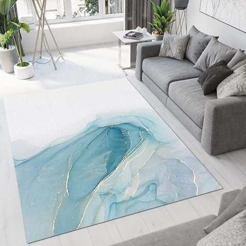 Bereich Teppich 3D Gedruckt Anti-Rutsch-Teppich Home Decoration Thema Wohnzimmer Teppich Blaues Und Weißes Ölgemälde -Polyester-Soft-Touch,Leicht Zu Reinigen 100 X 200 Cm / 39.37 X 78.74 -0N6B9N3M3S