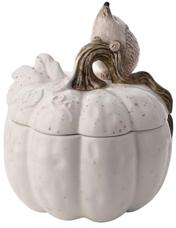 Widdop and Co. – Country Living – vit glaserad keramisk igelkott förvaringskruka. Heminredning gåva dekorativt kök och middagsfester + djur- och naturälskare – H: 18 x B: 15 x D: 15 cm.