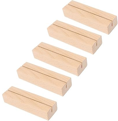TOGEVAL 5stücke Holz-postkartenhalter Elegante Tisch-ständer Für Visitenkarten Und Notizen Platzsparend Aus Hochwertigem Buchenholz Für Büro Und Zuhause