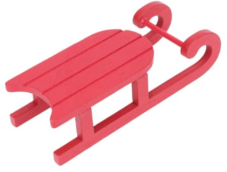 Garneck Weihnachtlicher Holzschlitten Dekoration Handgefertigt Rotes Desktop Ornament Langlebig Leicht Für Weihnachtsfeier Und Tischdeko