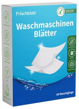 Frischblatt Waschmittel Blätter | natürliche Waschmittel Streifen, biologisch abbaubar, ohne Plastik | platzsparend & leicht | Universal Vollwaschmittel (80 Waschgänge, Alpenfrische)