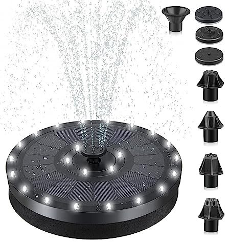 Pompa per Acqua Solare, 20 CENTIMETRI di Diametro 24Led 24LED Fontana Solare Galleggiante 2000mAh Batteria Fontana Pompa for In Piedi Galleggiante Vaschetta Acqua pompa for Giardino Patio Stagno per l