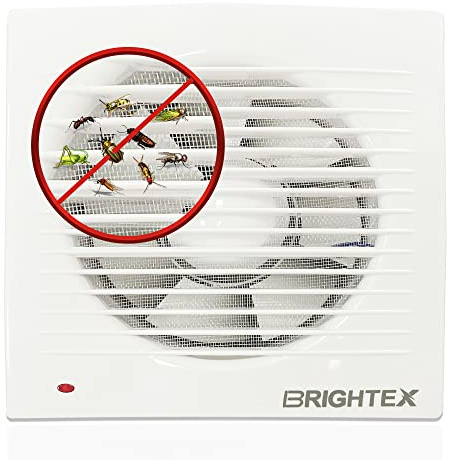 Brightex, 6-Inch (150mm) Silent Bathroom Extractor Fan, Standard Shower Ventilation Fan, Energy-Saving Ceiling/Wall Mount for Kitchen, Toilet & Bathroom with Long-Life Motor