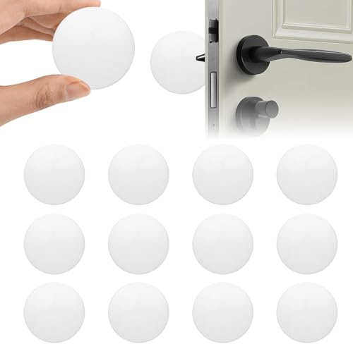 Grsta Topes para Puertas Suelo, 12pcs Tope de Puerta, Protector de pared, 40 * 8mm Tope Puerta Adhesivo, Fácil de instalar, para Dormitorio, Cocina, Baño, Oficina, Blanco