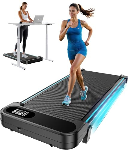 HUANUO Tapis Roulant Pianoforte Camminare, inclina di 5°, 150kg di capacità peso, 2,5HP a basso rumore per scrivania, telecomando e display LED, tapis roulant portatili domestici, protezione ginocchio