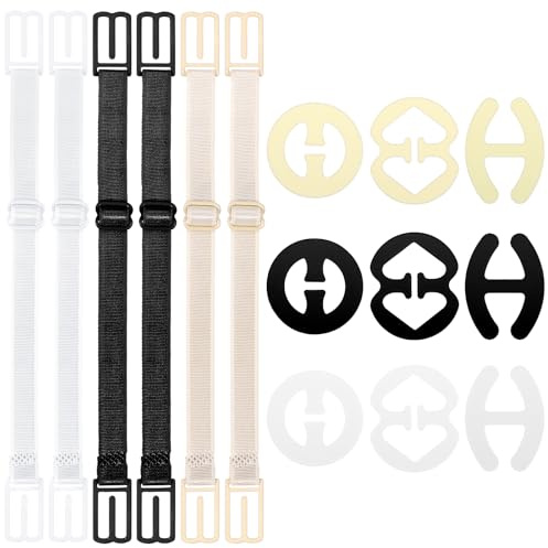 15Stück Antirutsch BH Träger Clip, Oval Racerback-BH-Clips Set, Damen BH Träger Halter BH Clips für BH Träger, rutschfeste Verstellbarer BH Träger Halter für Fitnesssport