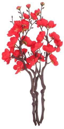 GALPADA 3pezzi Fiori Di Prugno Finti in Seta Rami Artificiali Di Dulcamara Per Composizioni Floreali e Decorazioni Fai Da Te