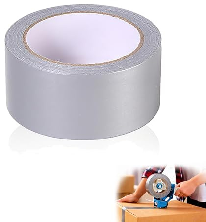 Oiieco Gewebeband Grau 40mm x 10m, Panzertape extra stark Für Renovierung, Teppichklebeband Stark Für Schutzfolie & Bodenfolie, Wasserfestes Reparaturband Innen & Außen