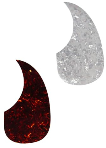 Cabilock 2 Stück Selbstklebende Akustikgitarren Pickguards 40/41 Zoll Schlagbrett Mit Weißem Perlmutt Dunkelbraunem Schildpatt Gitarrenzubehör Für Folk Und Westerngitarren