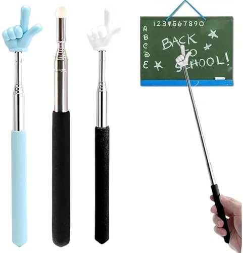 3 pz Bastoncini Telescopici per Puntatori, Acciaio Inossidabile Puntatore Telescopico, Portatile Retrattile Puntatore Aula, Mini Bastone Retrattile per Insegnanti, per Scuole, Sale di Presentazione