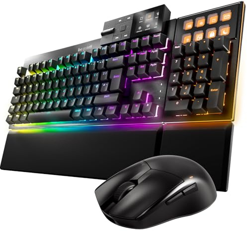 be quiet! Dark Mount Mechanical Keyboard and Dark Perk Ergo Wireless Gaming Mouse Bundle – Hot-Swappable Numpad, Display Keys, Silent Tactile Switches, 32,000 DPI Sensor, up to 110 hours battery life