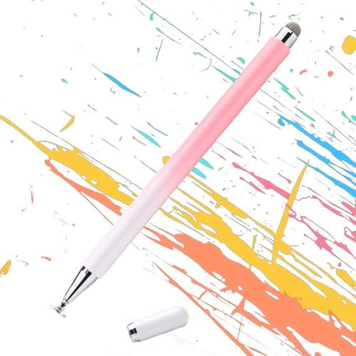 HAPZUR Penna Touch 2 in 1 Rosa Sfumato, Stilo Universale Alta Precisione per Pad, Tablet, Phone - Disegno e Scrittura Fluida.