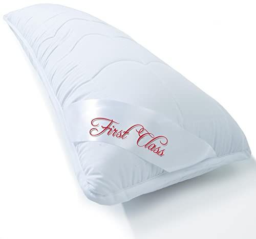 CelinaTex First Class Seitenschläferkissen 40x145 Öko-Tex Kochfest waschbar bis 95 Grad Celcius atmungsaktives Still Kopf Schwangerschafts und Lagerungskissen weich versteppter Bezug in weiß