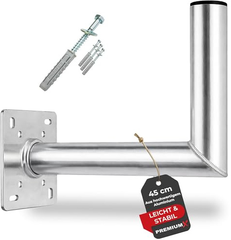 Premium X 45cm Wandhalter Aluminium SAT ALU Wand Halterung mit Schraubensatz für Wand Montage