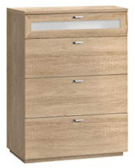 FORTE Nexus Kommode mit 4 Schubladen, Holzwerkstoff, Sonoma Eiche, 37 x 98.8 x 79.9 cm