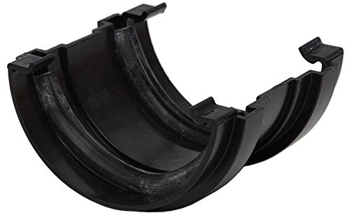 BLACK gutter UNION Half round for shed, conservatory, porch etc mini guttering 75mm by halfround