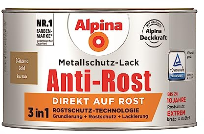 Alpina Metallschutzlack Anti-Rost Gold 300ml glänzend