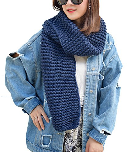 DELEY Unisex Paar Chunky Zopfmuster Wolle Stricken Lange Loop Schal Schals Halstücher Halstuch Umschlagtücher Rundschal Winterschal