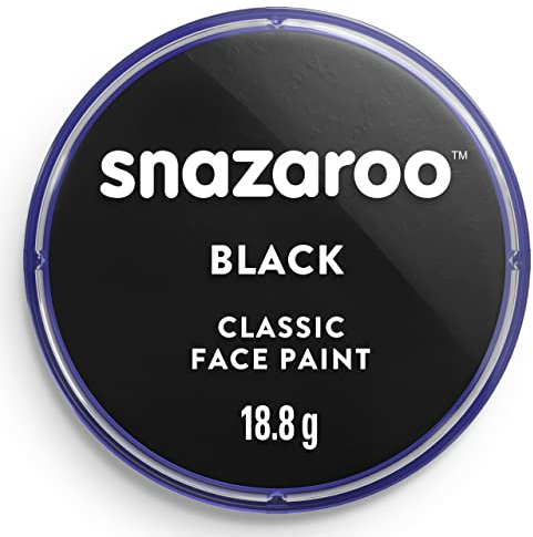 Snazaroo - Pittura Per Viso e Corpo, Trucchi da Viso per Travestimenti, per Bambini e Adulti, 18ML, Colore Nero
