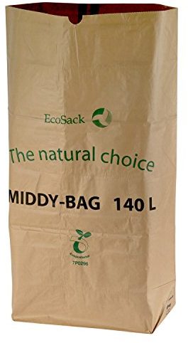 140 Litre x 10 Paper Compostable Wheelie Bin Liners - Biodegradable Sacks/Liners - EcoSack 120L / 140L Bags with Composting Guide