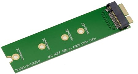 KALEA-INFORMATIQUE M2 NGFF B Key SATA Adapter auf Asus Zenbook UX21 UX31 UX51, um eine M.2-SSD anstelle der Original-SSD einzubauen.