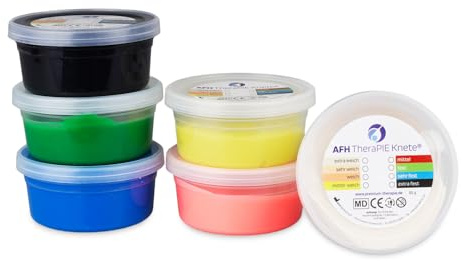AFH Therapie Knete® | 85 g | 6er Set | inkl. Gratis AFH Knetfibel | Therapieknete