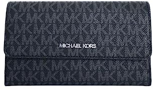 Michael Kors Jet Set Damen Reisebrieftasche groß dreifach klappbar, PVC schwarz 2018., Medium, Klassisch