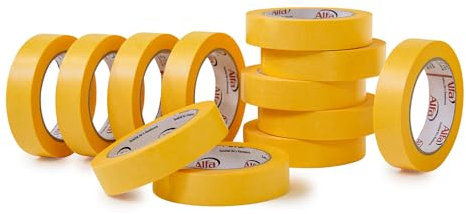 Alfa 521 Ruban de masquage - FineLine GOLD - 12 pièces - 25 mm x 50 m - ruban de masquage en papier de riz japonais, fin et légèrement fixant