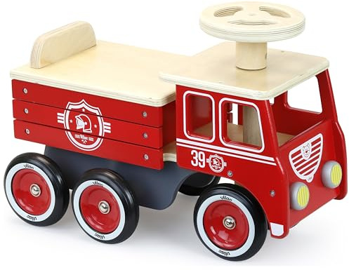 Rutschfahrzeug Feuerwehrauto mit Staukiste Kinder ab 18 Monaten | Mitwachsendes Rutschfahrzeug -integrierter Stauraum -fördert Gleichgewicht und Fantasie -Geschenkidee zur Geburt heute