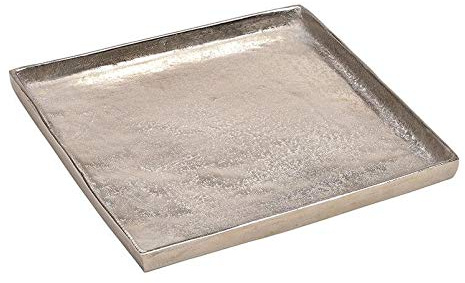 Tablett Dekoteller Silber Metall massiv Tischdeko Schale Dekoschale Dekotablett (Modell 3: 30 x 30 cm)