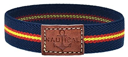 BDM Dam- och herrarmband marinblått tyg Spaniens flagga elastiskt nautiskt armband som kan fuktas och tvättas., 20.0 centímetros, Kanvas