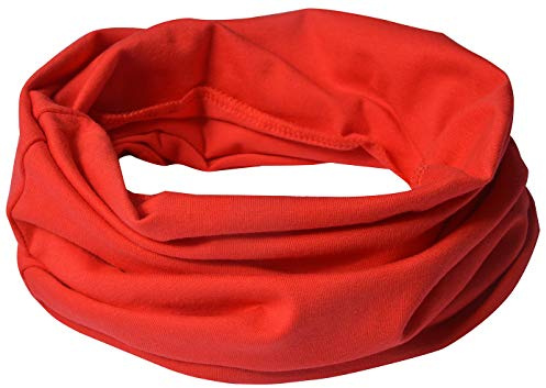 Miobo Écharpe à boucles en coton pour enfants, écharpe tube, écharpe ronde (L, Rouge)