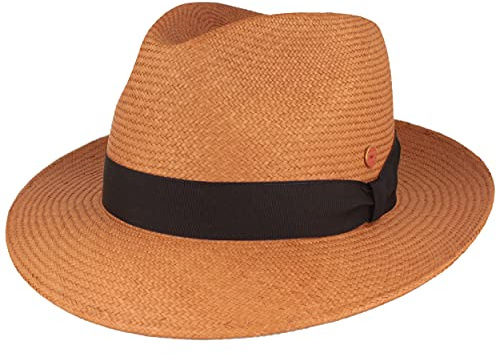Mayser Orginal Panama-Hut | Stroh-Hut | Sommer-Hut aus Ecuador – Traditionell Handgeflochten, gefüttertes Schweißband, Bruchschutz (58, Tongking/blau)