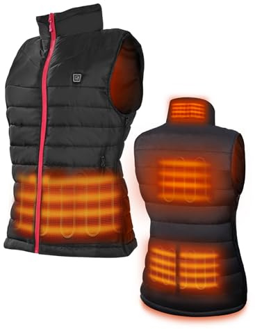 Dr. Prepare Women’s Heated Vest, Lightweight Heated Gilet for Women with 3 Heating Levels, 6 Heating Zones, Adjustable Oversized for Hiking Camping, XL-XXL (Battery Pack Not Included)