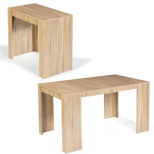 IDMarket Orlando - Mesa consola extensible para 6 personas, 140 cm, madera de haya