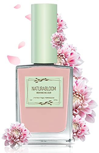 NATURABLOOM Nagellack schnelltrocknend rosa (Pink Dahlia) - natürlicher Nagellack mit veganer Formel - atmungsaktiv, nachhaltiger und langanhaltend, 14 ml