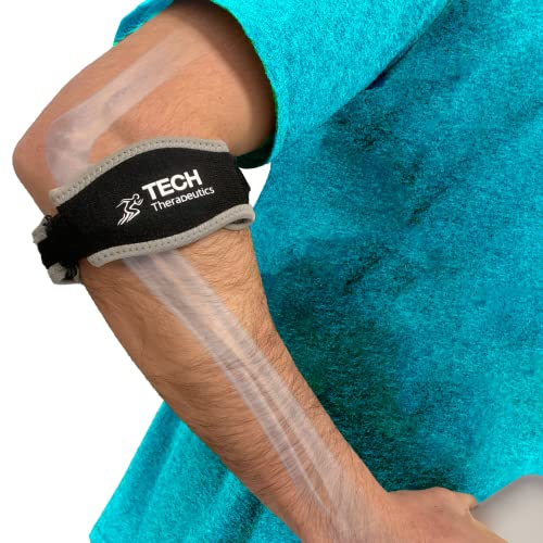 TECH THERAPEUTICS Tutore Epicondilite Gomito del Tennista e Golf, Tutore Epitrocleite, Supporto Epicondilite Tendinite Gomito, Gomitiera per Epicondilite, Bracciale Epicondilite Gomito Tennis e Golf