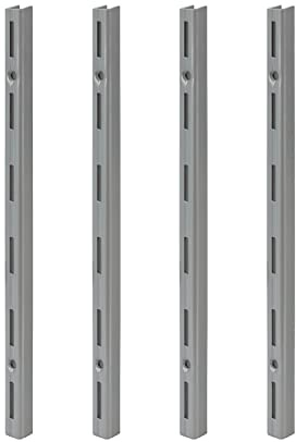 siwitec Wandschienen einreihig in Aluweiss für individuelle Regalsysteme, 1000 x 50 mm Wandschienen im 4er-Set