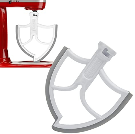 Batteur Plat pour Batteur sur Socle Kitchen Aid, Batteur à Pagaie avec Grattoir en Silicone