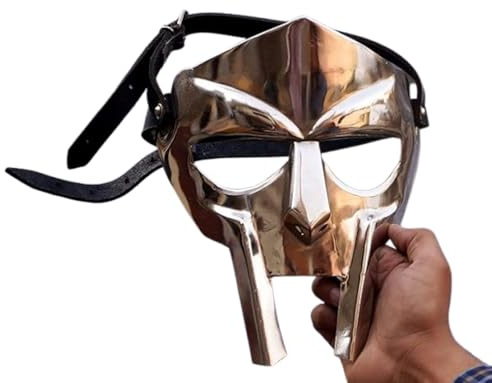 Generic MF DOOM Gladiator Maske Verrückter Bösewicht 18g Legierter Stahl Mittelalter Gesichtsmaske für Erwachsene, Hip-Hop Fans, Costume Enthusiasts