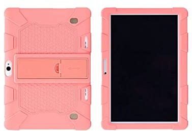 Hülle für 10.1 Zoll Tablet, Stoßfest Strapazierfähig Schutzhülle mit Ständer, Universal Silikon Panzerhülle Hülle Tasche Schutzhülle Case Cover Für 10.1 Zoll Tablet PC (Pink)