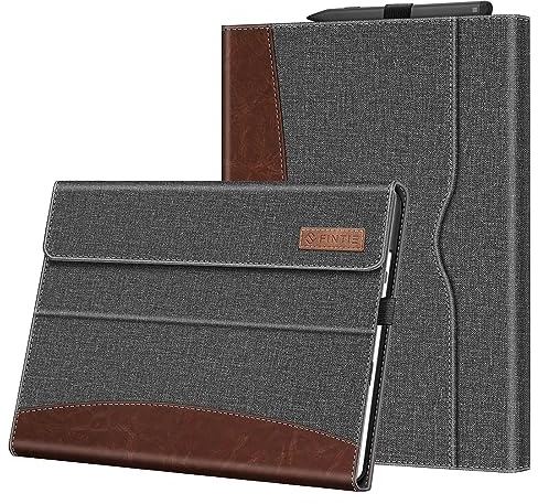 Fintie Hülle für Microsoft Surface Pro 11/10 / 9 (2024-2022) 13 Zoll | Multi-Sichtwinkel Kunstleder Tasche Schutzhülle mit Dokumentschlitze Stift Halter, Type Cover Kompatibel, Braun