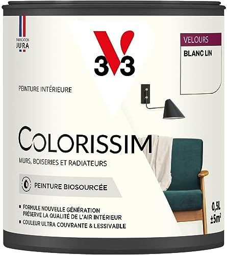 V33 Peinture multi-supports Colorissim® Blanc lin Velours 0,5L