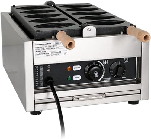 Gofrera Eléctrica Comercial Antiadherente, con Control De Temperatura Y Tiempo, Placas Antiadherentes Y Mango De Tacto Frío, Foso Sin Ensuciar, Sin Pfoa, Acero Inoxidable, 3000W