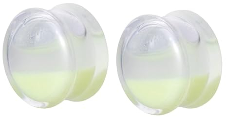 Dsnyu Tunnel 16mm Elegant, Tunnel und Plugs Acryl Ear Piercing Expander Leuchtend Transparent Damen Herren Schmuck 2er Set