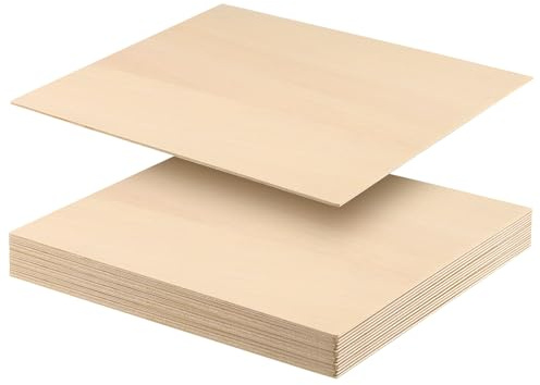 JIAYUET 15 hojas cuadradas de madera en blanco de 20 x 20 cm, hojas de tilo sin terminar de 2 mm de grosor, tablero de madera contrachapada de 8 pulgadas para manualidades, pintura