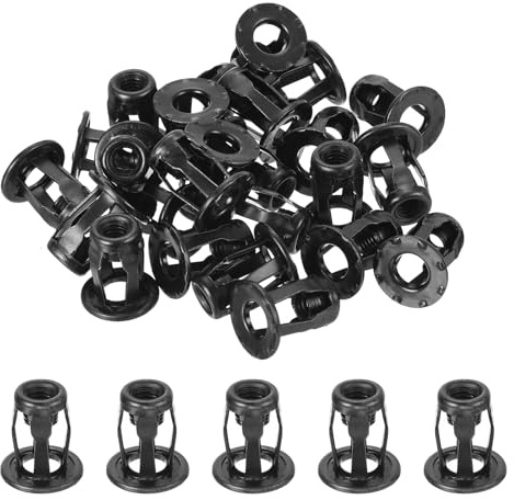 sourcing map 50Pcs Multi-Grip Rivet Jack Nut, M6-1.0 Petal Carbon Steel Thread Zinc Finish Blind for Plastic Pressboard Hardboard Door Anchors Aluminium cladding Steel Pipe