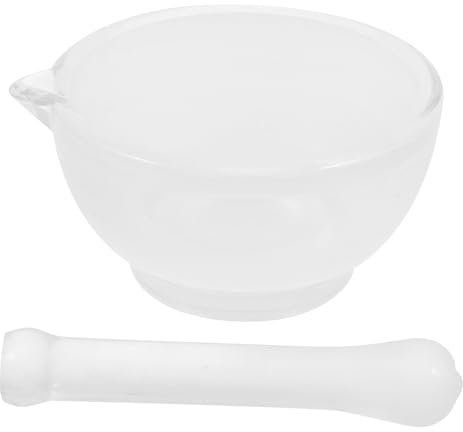 OUNONA Juego de y Cuenco de Vidrio Adecuado para Cocina y Laboratorio Herramienta para Moler, con Base Antideslizante Herramienta para Especias y Medicamentos